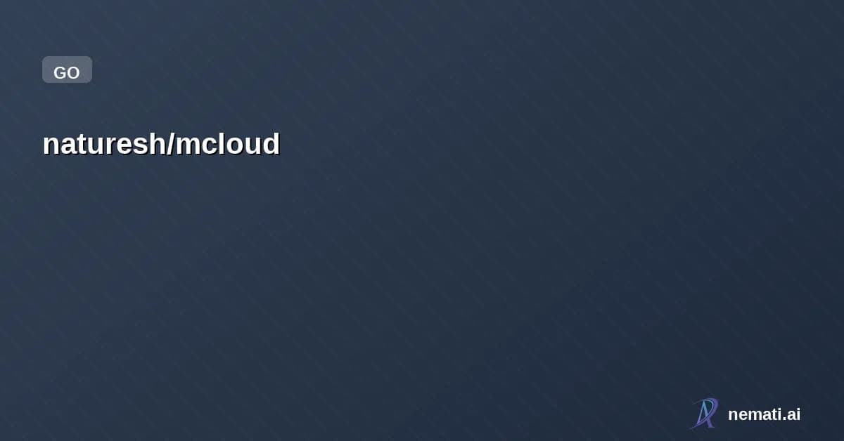 naturesh/mcloud — Build a persistent Minecraft world on your personal cloud and play anytime.