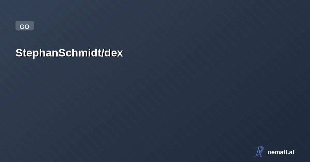 StephanSchmidt/dex — CLI tool for manipulating slide presentations (Slidev and reveal.js)