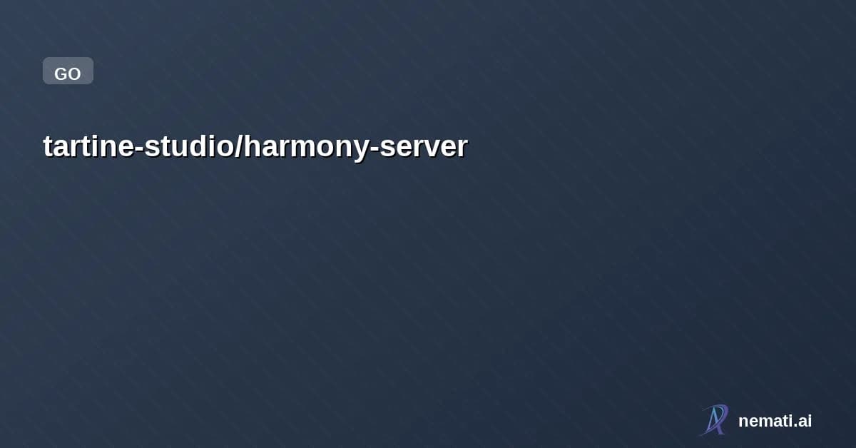 tartine-studio/harmony-server — Open source Discord alternative