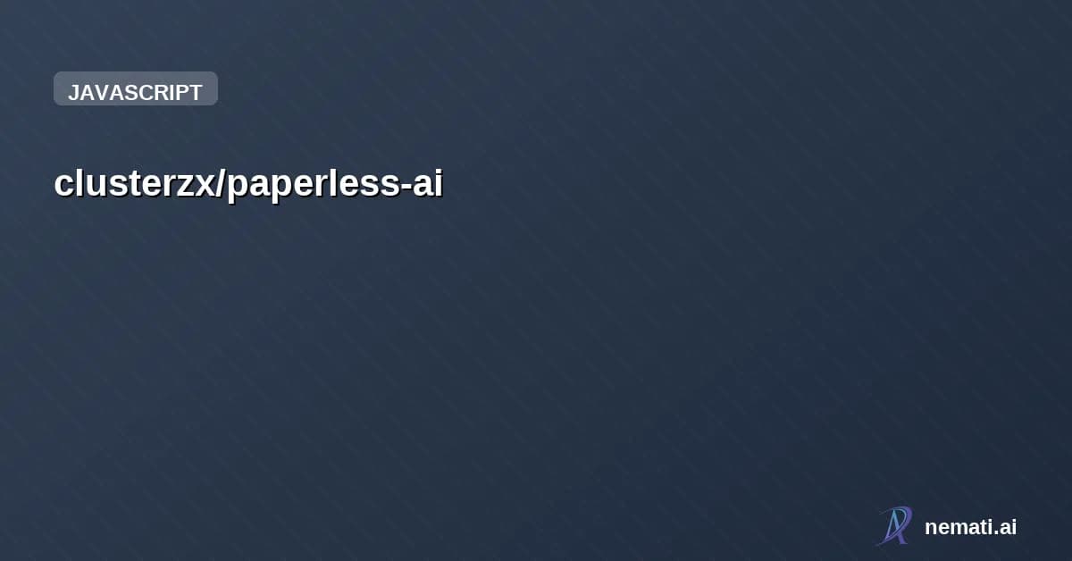 clusterzx/paperless-ai — Sponsor
Star