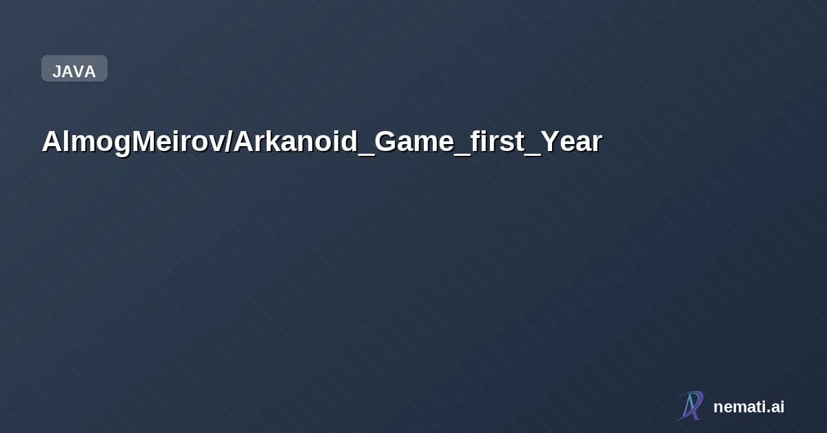 AlmogMeirov/Arkanoid_Game_first_Year — A classic Arkanoid (Breakout) game built in Java using the BIU OOP library.