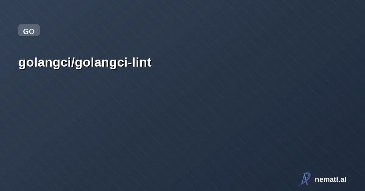 golangci/golangci-lint — Sponsor
Star