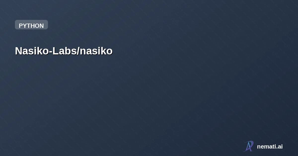 Nasiko-Labs/nasiko — AI-powered development platform for the future