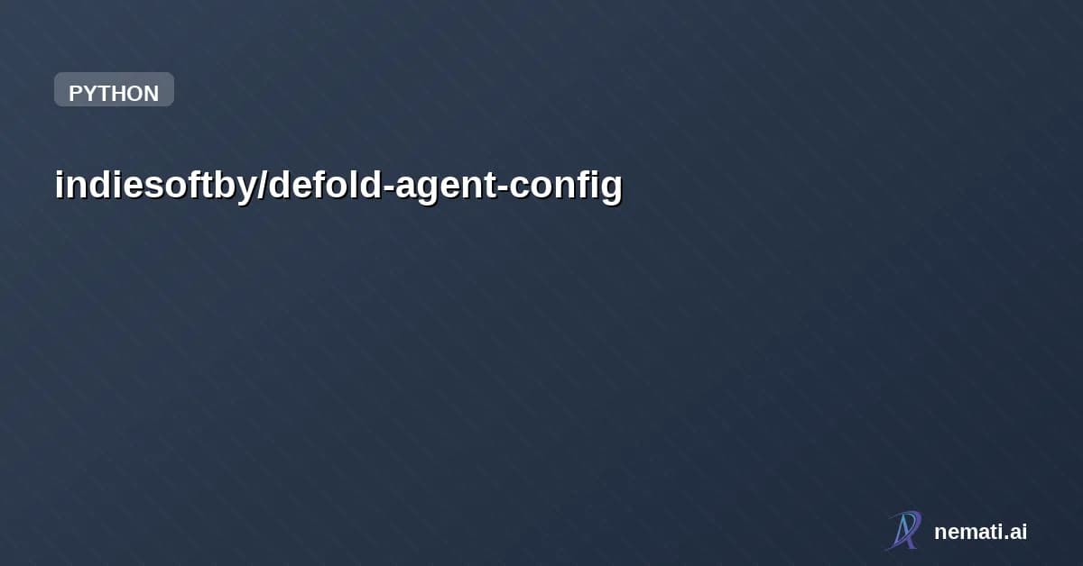 indiesoftby/defold-agent-config — An example configuration of AGENTS.md and a set of skills for AI-assisted game d