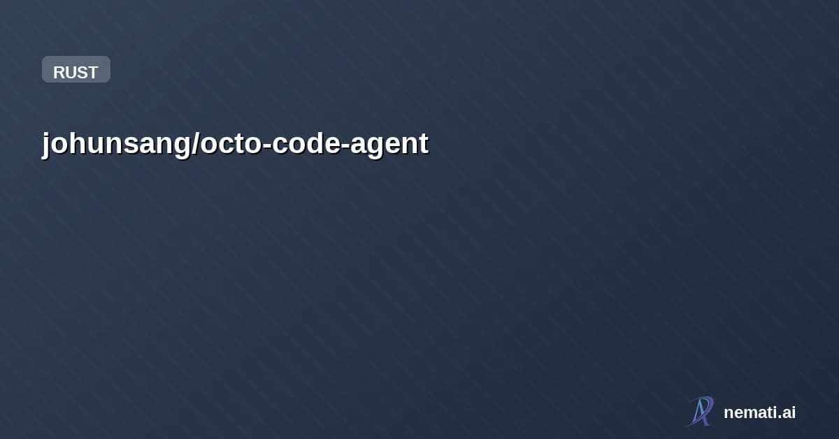 johunsang/octo-code-agent — A Rust-based AI coding assistant with parallel multi-agent coordination