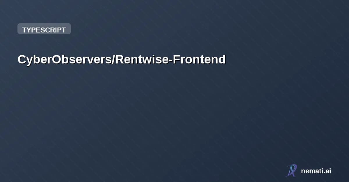 CyberObservers/Rentwise-Frontend