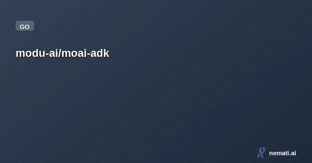 modu-ai/moai-adk — Star
modu-ai /
moai-adk