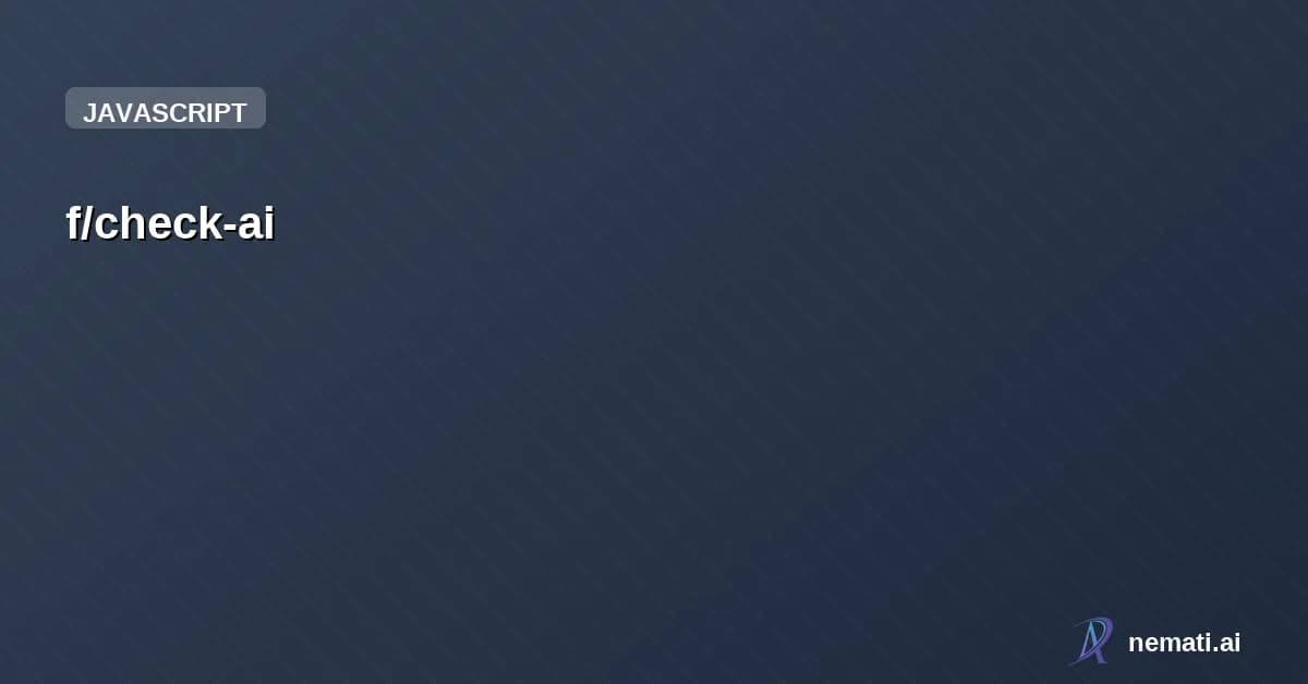 f/check-ai — Audit any repository for AI-readiness.