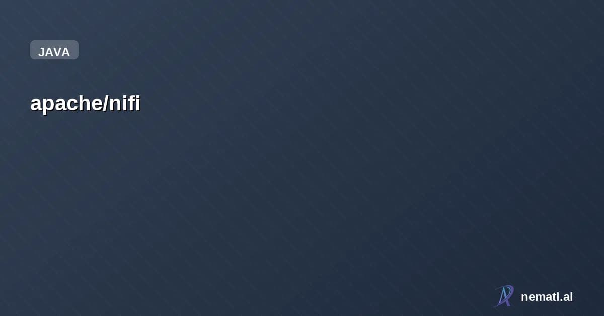 apache/nifi — Star
apache /
nifi
Apac