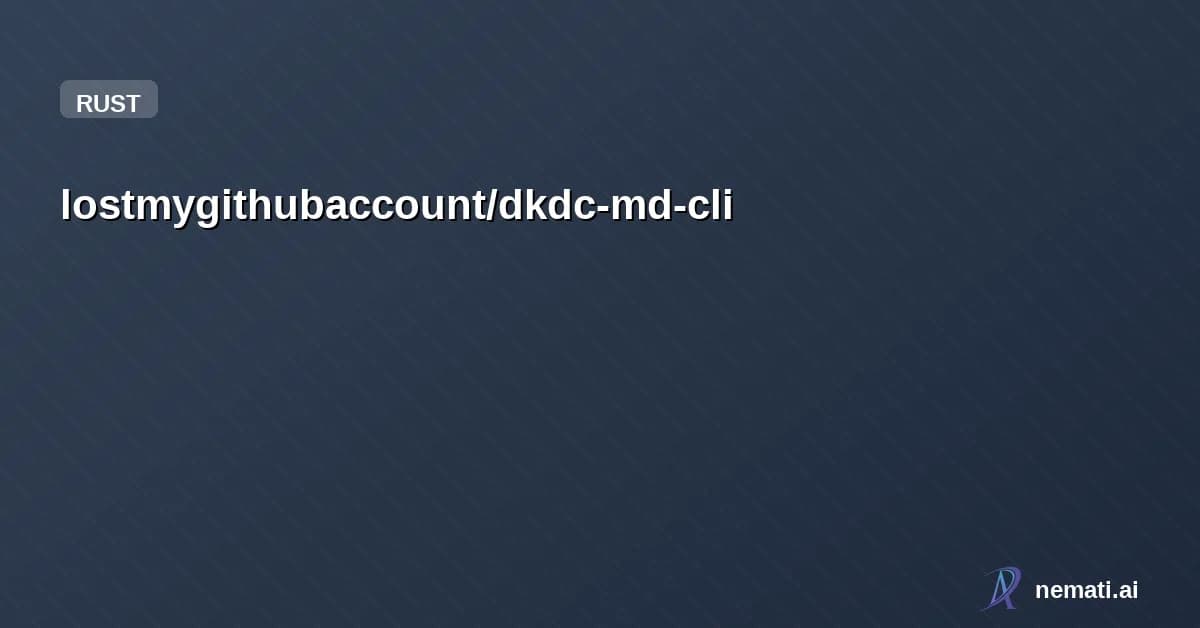 lostmygithubaccount/dkdc-md-cli — MotherDuck CLI